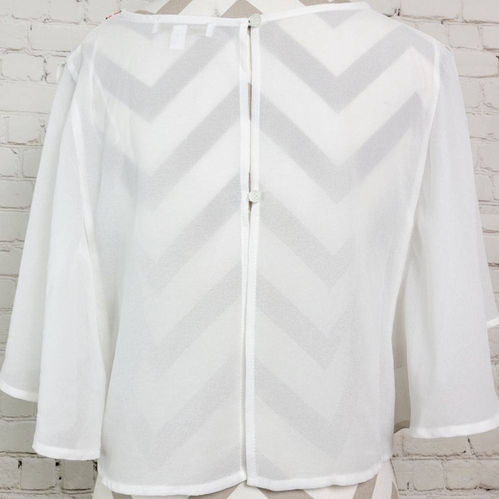 JEALOUS TOMATO Chiffon Crop Top with Aztec Embroidered Design - Picture 6 of 9
